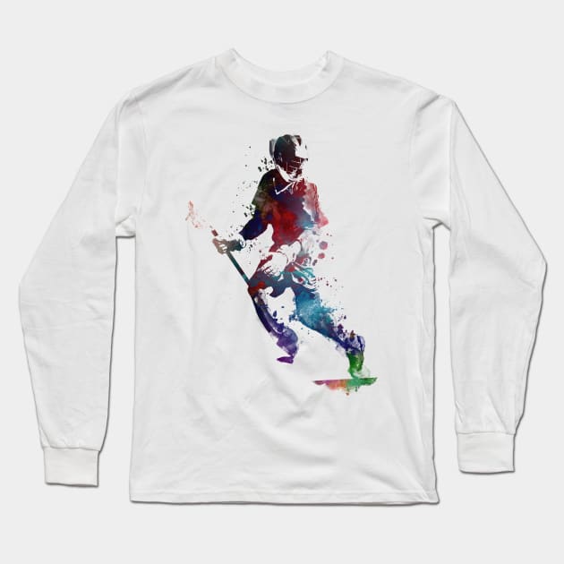 lacrosse sport art #lacrosse #sport Long Sleeve T-Shirt by JBJart